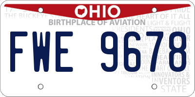 OH license plate FWE9678