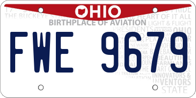 OH license plate FWE9679