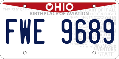 OH license plate FWE9689