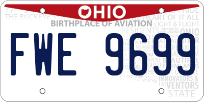 OH license plate FWE9699