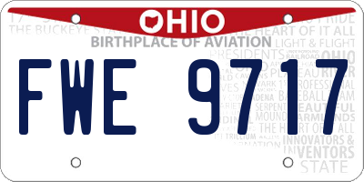 OH license plate FWE9717