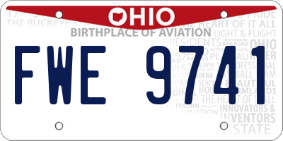 OH license plate FWE9741