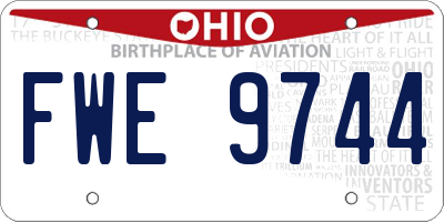 OH license plate FWE9744