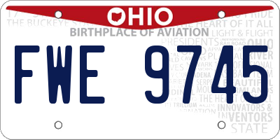OH license plate FWE9745