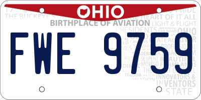 OH license plate FWE9759
