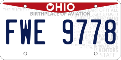 OH license plate FWE9778