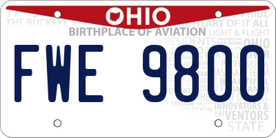 OH license plate FWE9800