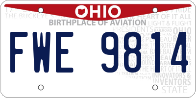 OH license plate FWE9814