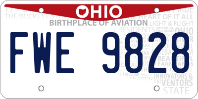 OH license plate FWE9828