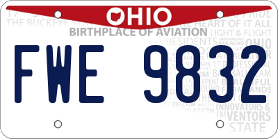 OH license plate FWE9832