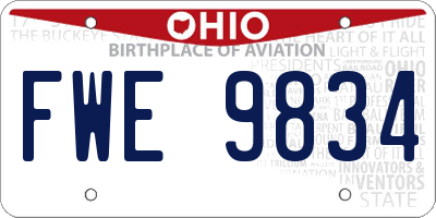 OH license plate FWE9834