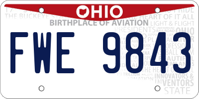 OH license plate FWE9843