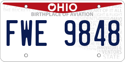 OH license plate FWE9848
