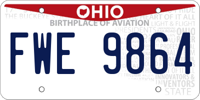 OH license plate FWE9864