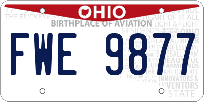 OH license plate FWE9877