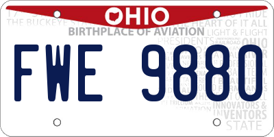 OH license plate FWE9880
