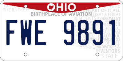 OH license plate FWE9891
