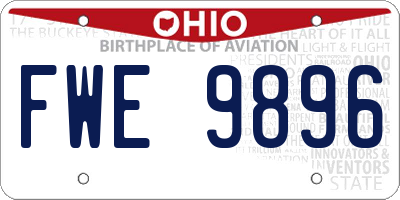 OH license plate FWE9896