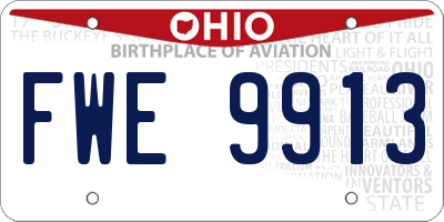 OH license plate FWE9913