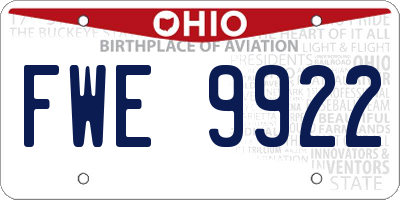 OH license plate FWE9922