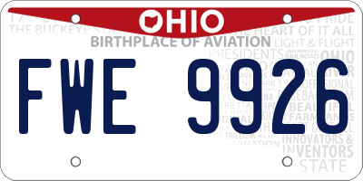 OH license plate FWE9926
