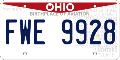 OH license plate FWE9928