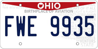 OH license plate FWE9935