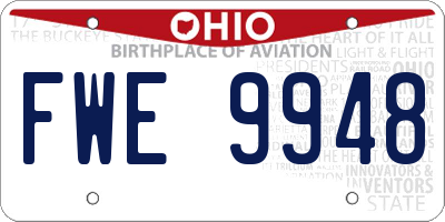 OH license plate FWE9948