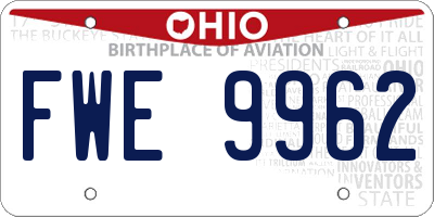 OH license plate FWE9962