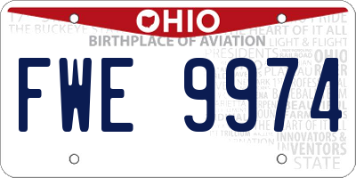 OH license plate FWE9974