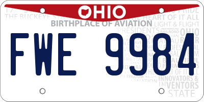 OH license plate FWE9984