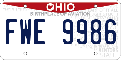 OH license plate FWE9986