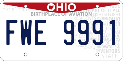 OH license plate FWE9991