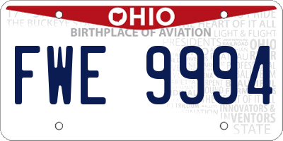 OH license plate FWE9994