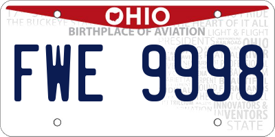 OH license plate FWE9998