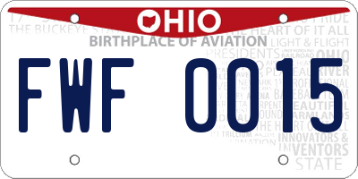 OH license plate FWF0015