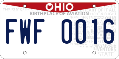 OH license plate FWF0016