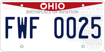 OH license plate FWF0025