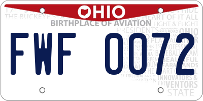 OH license plate FWF0072
