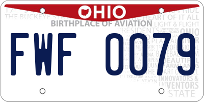 OH license plate FWF0079