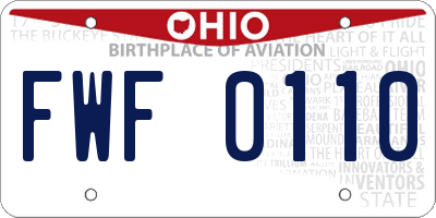 OH license plate FWF0110