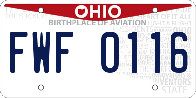 OH license plate FWF0116