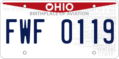 OH license plate FWF0119