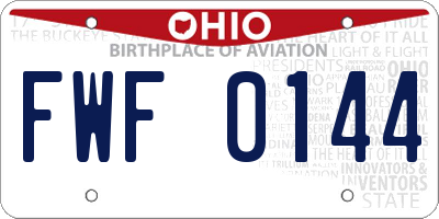 OH license plate FWF0144