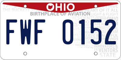 OH license plate FWF0152