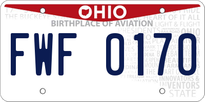 OH license plate FWF0170