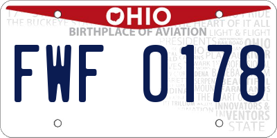 OH license plate FWF0178