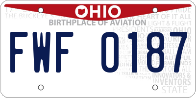 OH license plate FWF0187