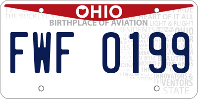 OH license plate FWF0199