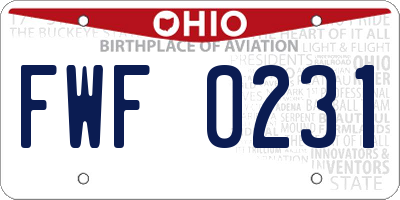 OH license plate FWF0231